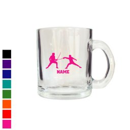 「フェンシング」名入れグラスマグ スモールジョッキ 名入れジョッキ  生ビール マイジョッキ ビアグラス タンブラー お祝い ギフト ビアジョッキ おしゃれ グラス ガラスコップ ガラスジョッキ 名入れ ネーム入れ  350ml ジュース 飲料 食器 グラス マグ 透明マグ