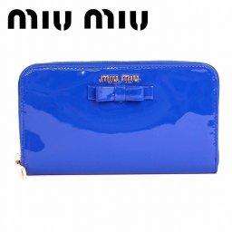 ミュウミュウ 財布 miumiu ミュウミュウ 長財布 ミュウ 財布 MIUMIU ミュウミュウ レディース リボン ブルー VERNICE FUOCO AZZURRO 5M0506-3CJ-F0013 ブランド 人気