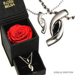 ペアネックレス【美女と野獣】ROSE　BELSIA（バラの限定ケース付き）男女ペア 記念日のプレゼント ブリザードフラワー ホワイトデー クリスマスプレゼント
