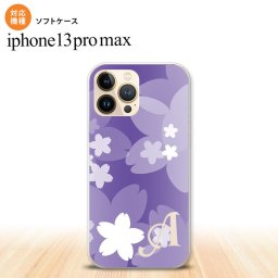 iPhone13ProMax iPhone13 Pro Max ケース ソフトケース 花柄 サクラ C 紫 +アルファベット iPhone13 プロ マックス 6.7インチ おしゃれ かわいい メンズ レディース キッズ デザインたくさん nk-i13pm-tp064i