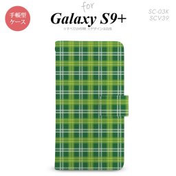 Galaxy S9+ SC-03K SCV39 手帳型 スマホケース ギャラクシー チェックB 緑【ギャラクシー S9プラス,Galaxy,S9+,SC-03K,SCV39,docomo,ドコモ,メール便 送料無料】