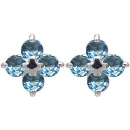 プラチナ 十字架 ピアス クロス ブルートパーズ ピアス