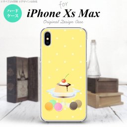 iPhoneXsMax iPhone XS Max スマホケース ハードケース スイーツ プリンマカロン 黄 メンズ レディース nk-ixm-664