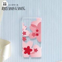 Aquos sense4 SH-41A ケース ハードケース スマホケース 花柄 サクラ A 赤 nk-sens4-052