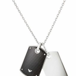 正規品 送料無料 EMPORIO ARMANI エンポリオ アルマーニ ペンダント ネックレス イーグル ロゴ EGS1601040 ダブル プレート ドッグタグ シルバー ブラック 銀 黒 メンズ ステンレス