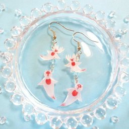 クリオネ　捕食　ピアス　イヤリング　海の生き物　流氷の下　天使　かわいい　おしゃれ　キラキラ　ハンドメイド　レディース　留め具　貝のアクセサリー　アクセサリー