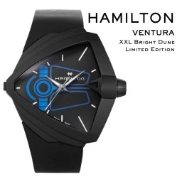 ハミルトン 腕時計 メンズ ベンチュラ XXL ブライト DUNE スペシャルエディション ブラック ラバー ベルト スイス製 クォーツ サファイアガラス HAMILTON VENTURAブランドウォッチ 誕生日 プレゼント 記念日 ギフト 成人 卒業 入学