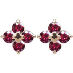 クロスピアス・十字架・ピアス・ルビー・ピアス・18金