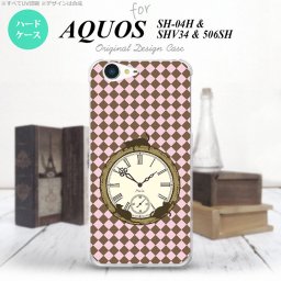 【SH04H】【スマホケース/スマホカバー】【アクオス ゼータ】SH04H スマホケース AQUOS ZETA SH04H カバー アクオス ゼータ チェック時計 ピンク nk-sh04h-1221【メール便送料無料】