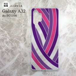 SCG08 Galaxy A32 背面ケース カバー ステンドグラス風 帯 パープル ステンドグラス風 nk-a32-sg15