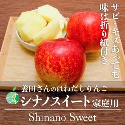 養田さんのはねだしりんご　シナノスイート　サビ・キズあり　家庭用　約10kg　16～46玉　長野県志賀高原産