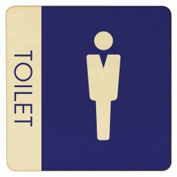 14x14cm トイレ 御手洗 TOILET トイレマーク C1 男 MENS ピクトサイン 木製ドアサイン ドアプレート インテリア 施設 案内