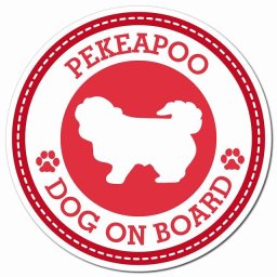 PEKEAPOO ペキプー レッド 肉球 カーサイン 車 マグネットステッカー 犬 マグネット 強力 直径13cm 丸型 おしゃれ かわいい ドラレコステッカー 安全対策 危険運転 煽り運転 アニマル 動物 犬種別 屋外 防水 屋内 肉球マーク