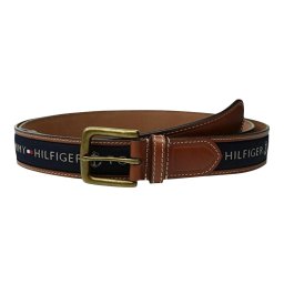 トミーヒルフィガー TOMMY HILFIGER ベルト カジュアル レザー ロゴ入り ギフト 11TL02X032 メンズ ネイビー 本革