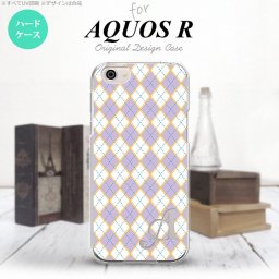 【SH03J】【スマホケース/スマホカバー】【アクオス R】SH03J スマホケース AQUOS R ケース アクオス R イニシャル アーガイル 紫×青 nk-sh03j-1409ini【メール便送料無料】