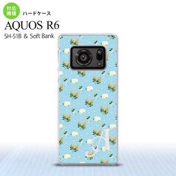 SH-51B AQUOS R6 AQUOS R6 スマホケース ハードケース 花柄 バラ ドット 小 水色 +アルファベット メンズ レディース nk-r6-249i