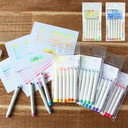 蛍光ペン ６色セット 太さ 調節 通販 マルライナー 書き出しスムーズ ぷにぷに プニプニ 弾力 自由自在 MARU liner まあるい ペン先 太い線 細い線 イラスト 手帳 メッセージ 360度 どこからでも線が引ける