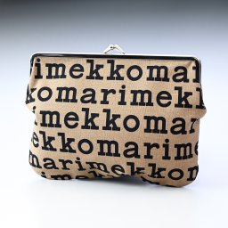 マリメッコ marimekko ポーチ 小物入れ ペンケース がま口 Silmalasi Kukkaro Pieni Logo ブラック×ブラウン 091166 890 北欧雑貨 北欧デザインネコポス 送別会 誕生日 お中元 結婚祝い 結婚式 彼女 娘 コスメポーチ 妻 女性 高級 父の日 母の日 ホワイトデー