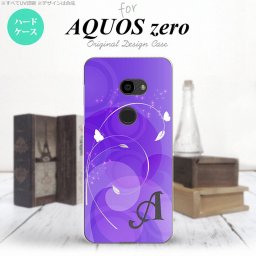 AQUOS zero アクオス ゼロ 801SH スマホケース カバー ハードケース 花・フラワー 紫 イニシャル 対応 nk-801sh-201i[スマホ,スマホケース,スマホカバー,ケース,カバー,ジャケット]