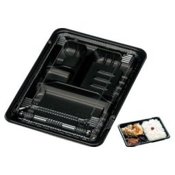 弁当容器 CTガチ弁 IK23-17E2 BK本体蓋セット50個 業務用 中央化学 仕出し弁当 使い捨て 弁当容器 ポイント消化