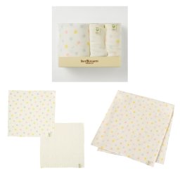 ブランド公式ショップ★ミキハウスホットビスケッツ　オーガニックコットンタオルセット ＜BOX付き＞ギフトラッピング　出産祝い　誕生日　お祝い　ベビー服 
