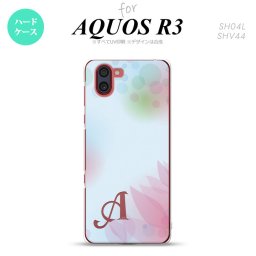 SH-04L SHV44 R3 AQUOS R3 スマホケース カバー ぼかし 花柄 青 +アルファベット nk-r3-1594i