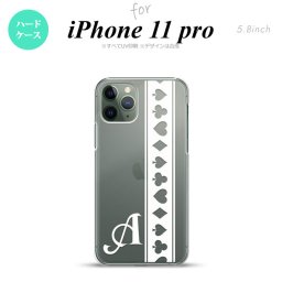 iPhone11Pro iPhone11 Pro スマホケース ハードケース トランプ 帯 白 クリア +アルファベット メンズ レディース nk-i11p-529i