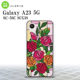 GalaxyA23 Galaxy A23 背面ケース カバー ステンドグラス風 おしゃれ バラ ピンク ステンドグラス風 2022年 10月発売 nk-a23-sg12