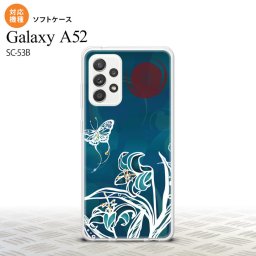 SC-53B Galaxy A52 スマホケース ソフトケース 蝶と花 青緑 メンズ レディース nk-sc53b-tp1544