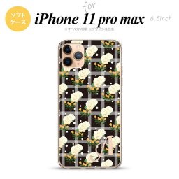 iPhone11ProMax iPhone11pro max スマホケース ソフトケース 花柄 バラ チェック 黒 +アルファベット メンズ レディース nk-i11pm-tp253i