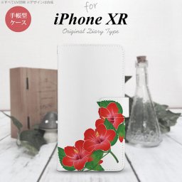 iPhoneXR iPhone XR 手帳型スマホケース カバー ハイビスカス 赤  nk-004s-ipxr-dr085