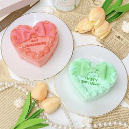 【選べる9色】ハート型パステルカラー推し色センイルケーキ【メッセージ】【センイルケーキ】【記念日に】4号5号