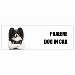 名入れ可 Phalene ファレーヌ カーステッカー シール 犬 セキュリティガード風 ちょい悪 15x5cm 長方形 防水 屋外 屋内 ドッグオンボード デカール