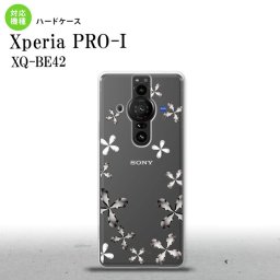 XperiaPRO-I Xperia PRO-I スマホケース 背面ケース ハードケース 花柄 カット グレー 背面カバー android nk-xproi-075