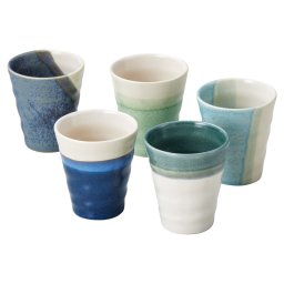 Zen -禅- ラグーンブルー フリーカップ5客セット  ／グラス 食器 キッチン用品 お中元 御中元 ギフト 暑中 残暑 お盆 初盆 新盆 お供 御供 ギフト 2026 送料無料 ギフト プレゼント プチギフト 内祝い 快気祝い 出産祝い 結婚祝い 引出物 新築祝い お返し