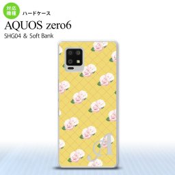 SHG04 SHG04 ZERO6 AQUOS zero6 スマホケース ハードケース 花柄 バラ 編み 黄 +アルファベット メンズ レディース nk-zero6-265i