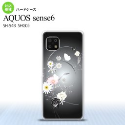 SH-54B SHG05 AQUOS sense6 スマホケース ハードケース 花柄 ミックス A 黒 メンズ レディース nk-sens6-271