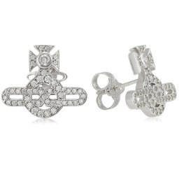 新品 Vivienne Westwood ヴィヴィアンウエストウッド ピアス INFINITY インフィニティ オーブ 両耳 BE624568/1 BE624568-1 レディース シルバー カラー クリスタル