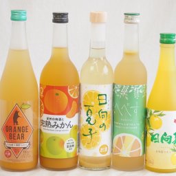 柑橘系のお酒特集 5本セット(紀州の梅酒と完熟みかん12度(和歌山県) 高千穂日向夏14度(宮崎県) 日向の夏子12度(宮崎県) さわやかへべすリキュール14度(宮崎県) オレンジベアー7度(三重県)) 720ml×2本 500ml×3本