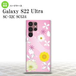 SC-52C SCG14 Galaxy S22 Ultra スマホケース 背面ケース ハードケース 花柄 ミックス B ピンク メンズ レディース nk-s22ul-275