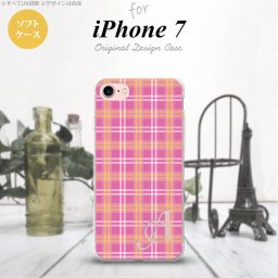 【iPhone7】【スマホケース/スマホカバー】【アイフォン７】iPhone7 スマホケース ケース アイフォン７ ソフトケース イニシャル チェックB ピンク nk-iphone7-tp434ini【メール便送料無料】
