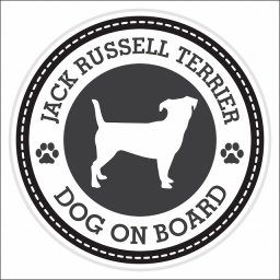 セーフティサイン ステッカー Dog on board Jack Russell Terrier ジャックラッセルテリア ブラック 直径13cm あおり運転 対策 カーステッカー 煽り運転対策 自動車用 屋外 屋内 防水 かわいい おしゃれ 安全対策 カーサイン 肉球マーク