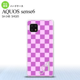 SH-54B SHG05 AQUOS sense6 スマホケース ハードケース スクエア ピンク 紫 +アルファベット メンズ レディース nk-sens6-768i