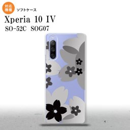 SO-52C SOG07 Xperia 10IV スマホケース 背面ケースソフトケース 花柄 サクラ B 黒 2022年 7月発売 nk-xp104-tp055