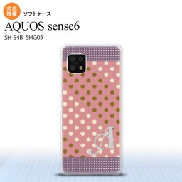 SH-54B SHG05 AQUOS sense6 スマホケース ソフトケース ドット 水玉 C サーモンピンク 紫 +アルファベット メンズ レディース nk-sens6-tp1653i