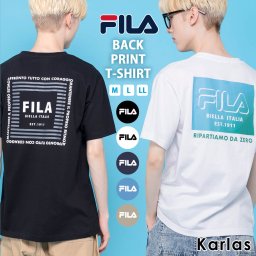 FILA フィラ Tシャツ メンズ 半袖 春 夏 綿100％ クルーネック ブランド バックプリント ブランド ロゴ刺繍 韓国 おしゃれ シンプル トップス カットソー 白 黒 紺 2024ss karlas