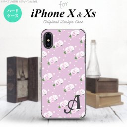 【iPhoneX】【スマホケース/スマホカバー】【アイフォンX】iPhoneX スマホケース ケース アイフォンX イニシャル 花柄・バラ（H） 紫ピンク nk-ipx-260ini【メール便送料無料】