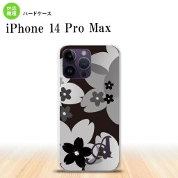 iPhone14 ProMax iPhone14 Pro Max スマホケース 背面ケース ハードケース 花柄 サクラ C 黒 +アルファベット 2022年 9月発売 nk-i14pm-061i