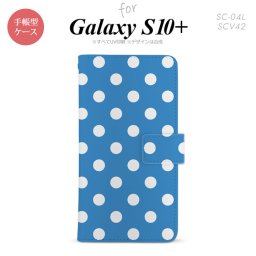 SC-04L SCV42 Galaxy S10+ 手帳型スマホケース カバー ドット 水玉 水色 nk-004s-s10p-dr835