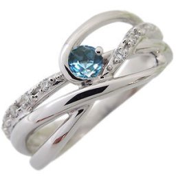 ブルートパーズ エンゲージリング K18 一粒 婚約指輪 ブルートパーズリング